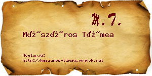 Mészáros Tímea névjegykártya